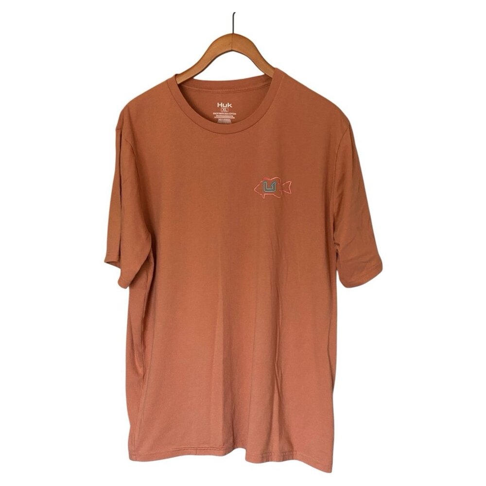 Huk Orange Coral S/S T-Shirt Men's XL Ice Cold Huk Fishing